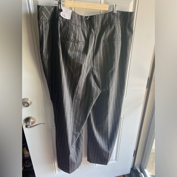 NWT Lane Bryant 16 Perfect Drape Wide Leg DarkGrey W Silver Pin Striping Hi Rise - Picture 7 of 12